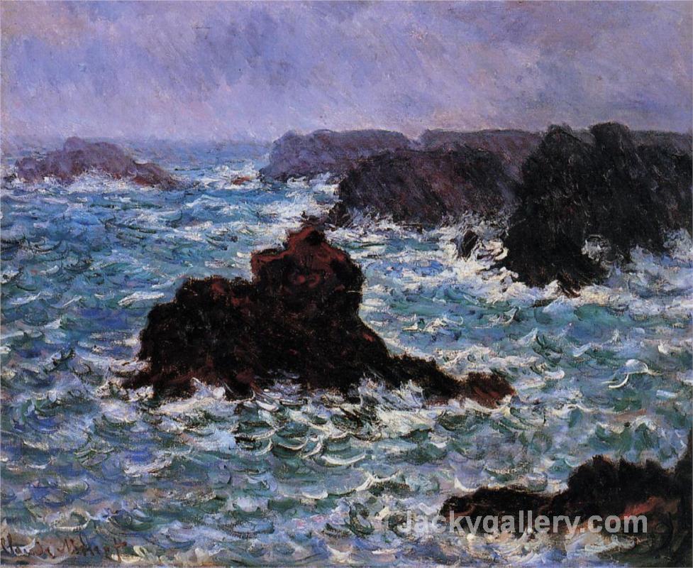 Belle-Ile, Rain Effect by Claude Monet paintings reproduction